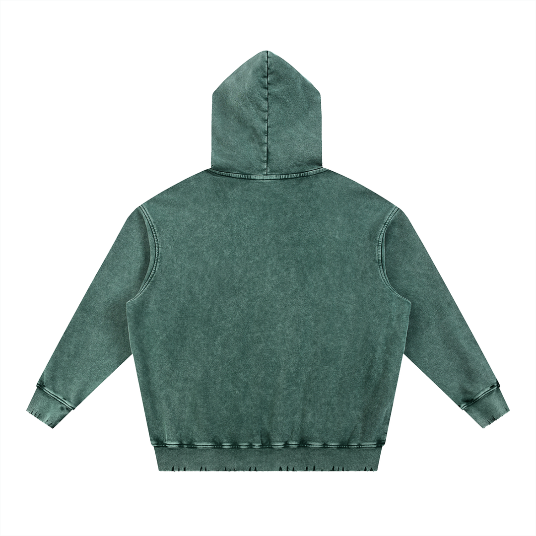 Unity Wear's Swash Snow Wash Hand-Frayed Heavyweight  Hoodie
