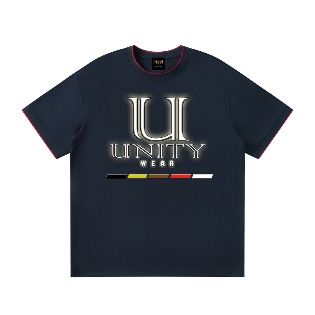 Unity Wear's Unisex White Collar Trim Regular Fit T-Shirt