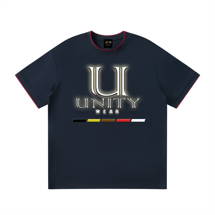 Unity Wear's Unisex White Collar Trim Regular Fit T-Shirt