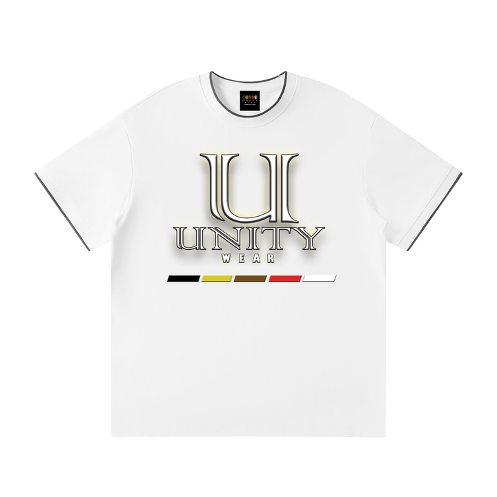 Unity Wear's Unisex White Collar Trim Regular Fit T-Shirt
