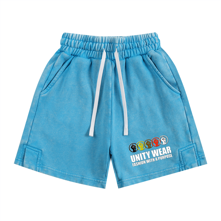 Unity Wear's Unisex Kids Snow Washed Shorts