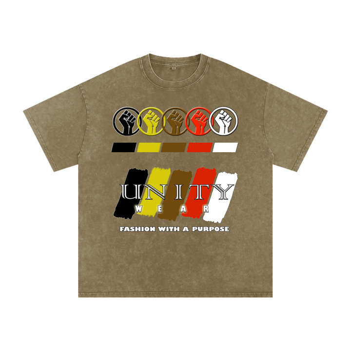 Unity Wear's Full Design Acid Wash Oversize T-Shirt - 250 GSM