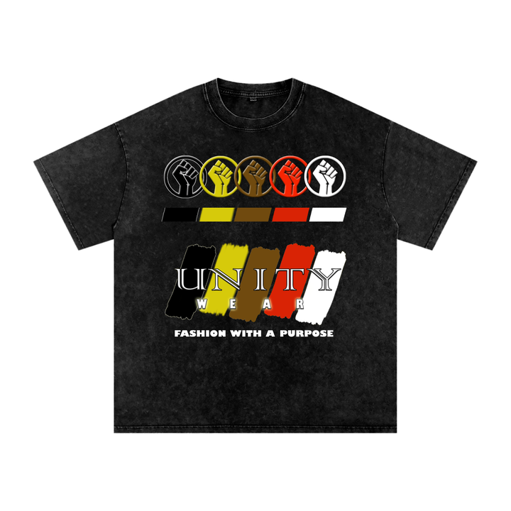 Unity Wear's Full Design Acid Wash Oversize T-Shirt - 250 GSM