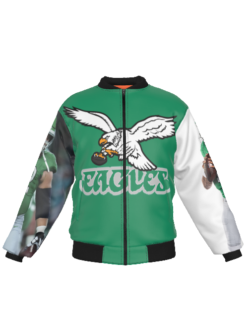 Eagles New School Kelly Green Unisex Bomber Jacket