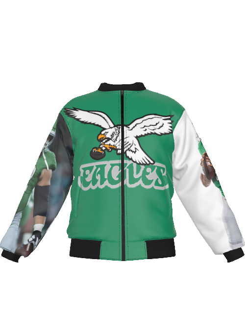 Eagles New School Kelly Green Unisex Bomber Jacket