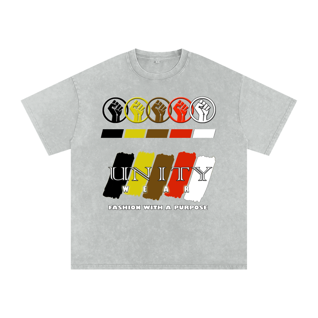 Unity Wear's Full Design Acid Wash Oversize T-Shirt - 250 GSM