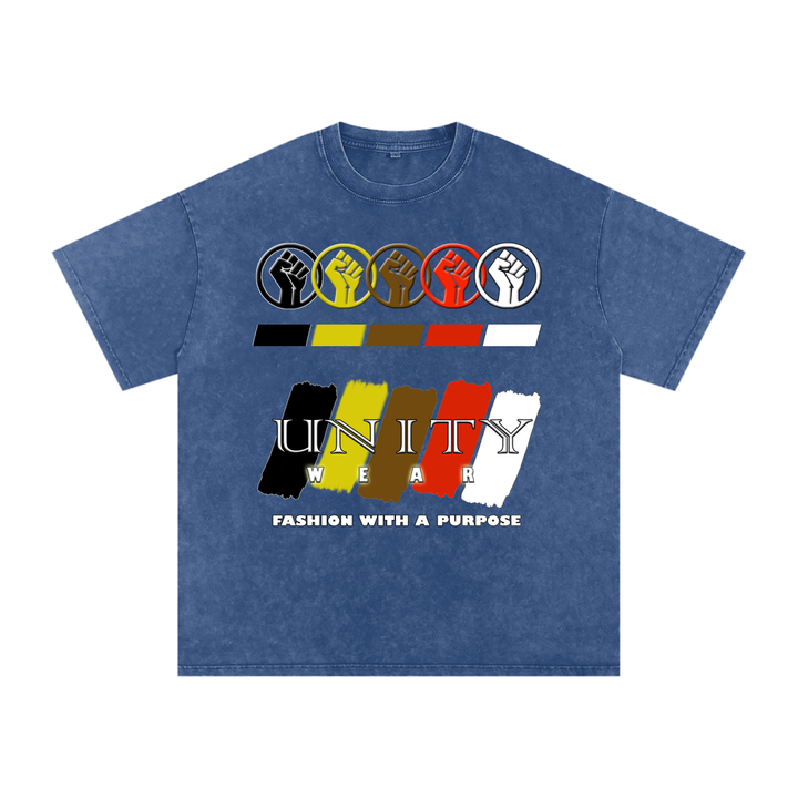 Unity Wear's Full Design Acid Wash Oversize T-Shirt - 250 GSM