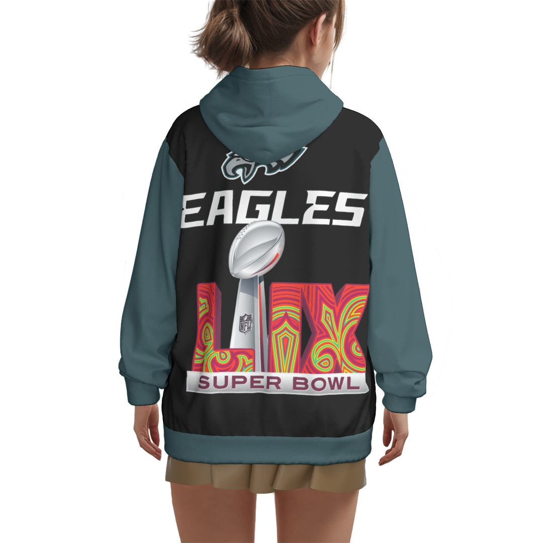 SB59 Champs All-Over Print Unisex (His & Hers) Black and Green Pullover Hoodie | 310GSM Cotton