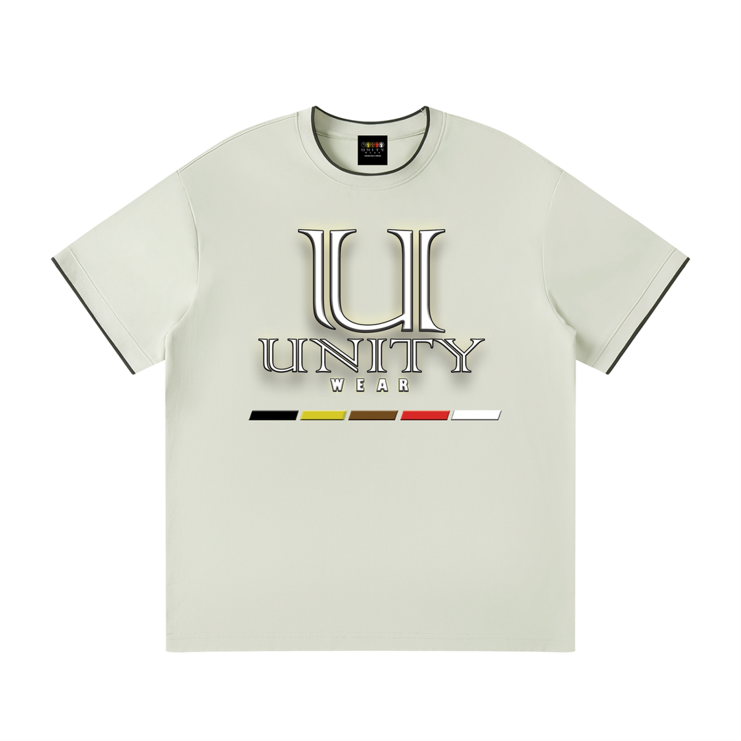 Unity Wear's Unisex White Collar Trim Regular Fit T-Shirt