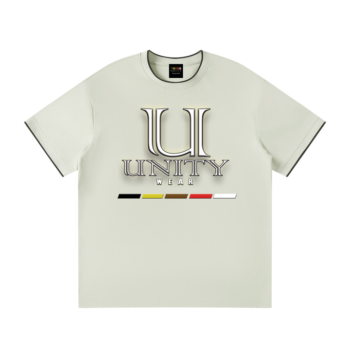 Unity Wear's Unisex White Collar Trim Regular Fit T-Shirt