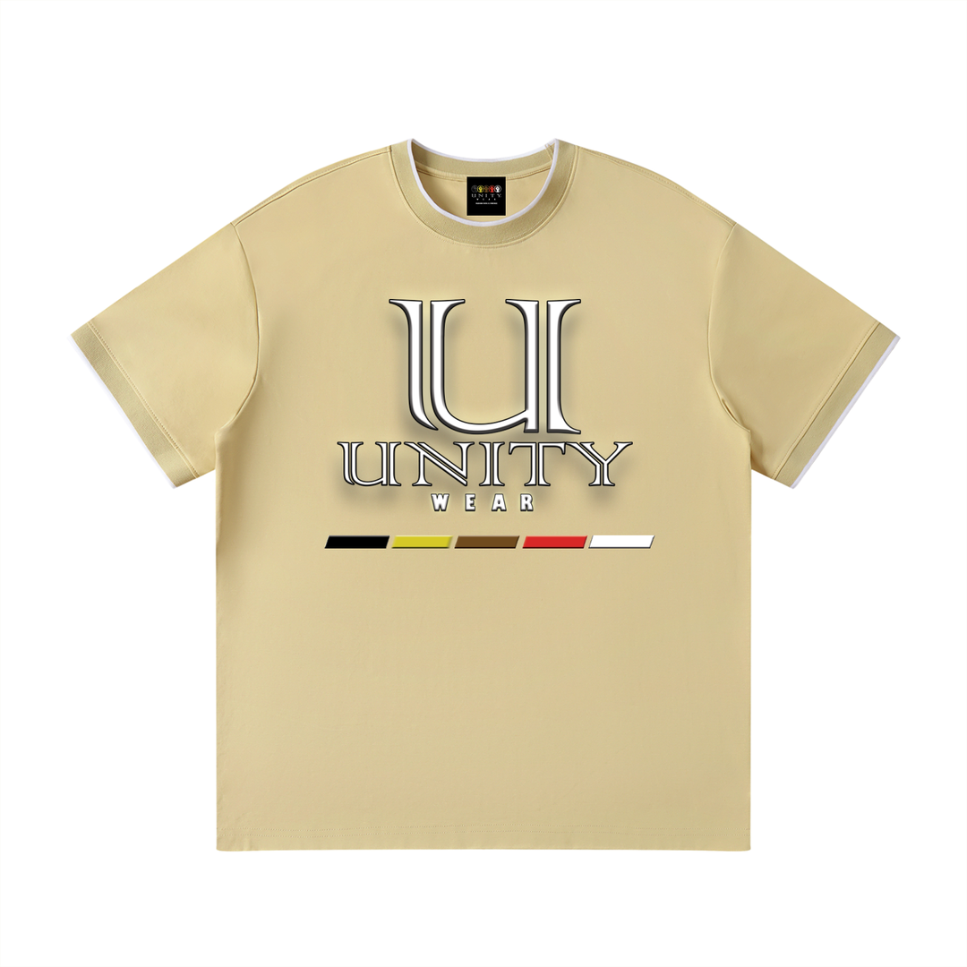 Unity Wear's Unisex White Collar Trim Regular Fit T-Shirt