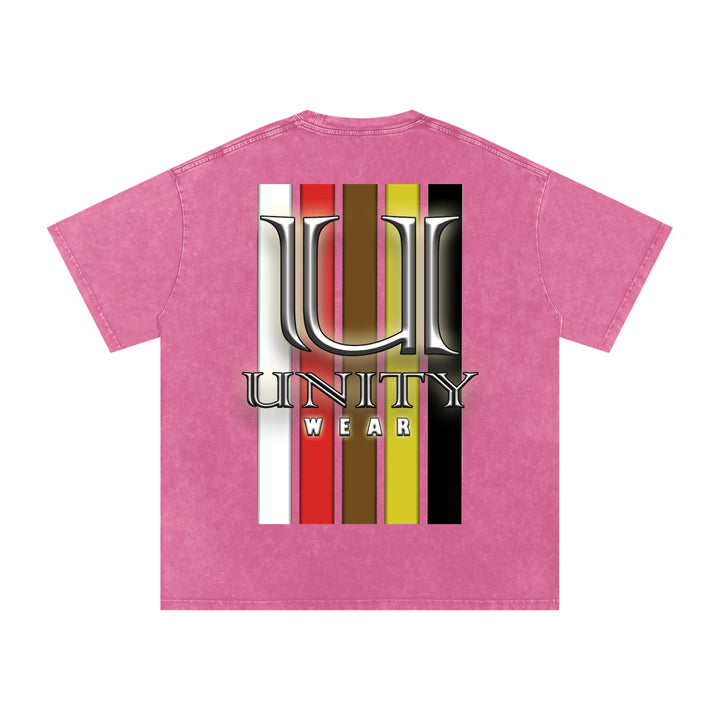 Stripes of Unity Acid Wash Oversize T-Shirt - 250 GSM