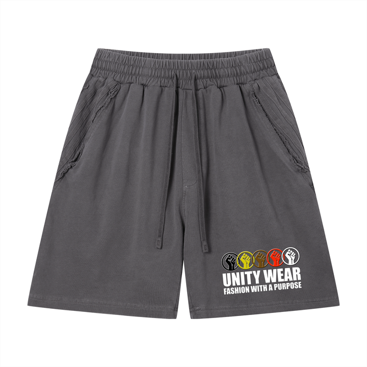 Unity Wear Unisex Vintage Wash Raw Edge Shorts