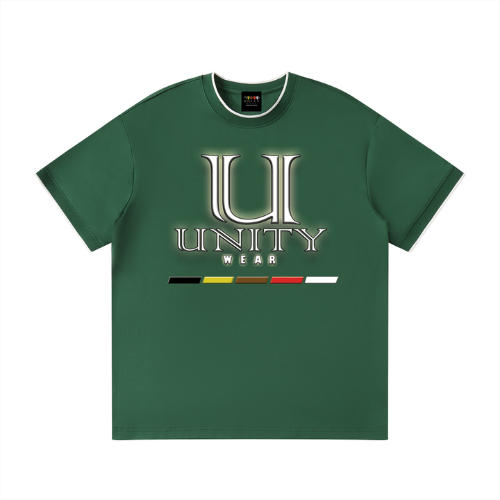 Unity Wear's Unisex White Collar Trim Regular Fit T-Shirt
