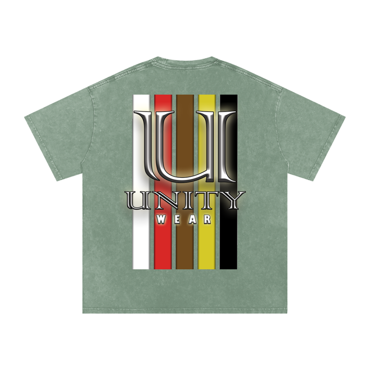 Stripes of Unity Acid Wash Oversize T-Shirt - 250 GSM
