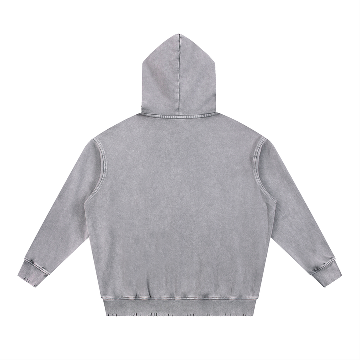 Unity Wear's Swash Snow Wash Hand-Frayed Heavyweight  Hoodie