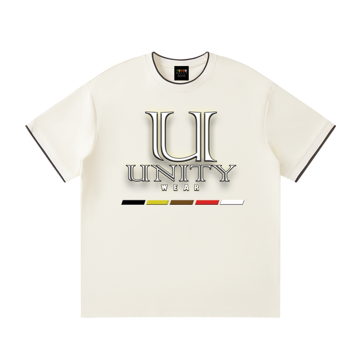 Unity Wear's Unisex White Collar Trim Regular Fit T-Shirt