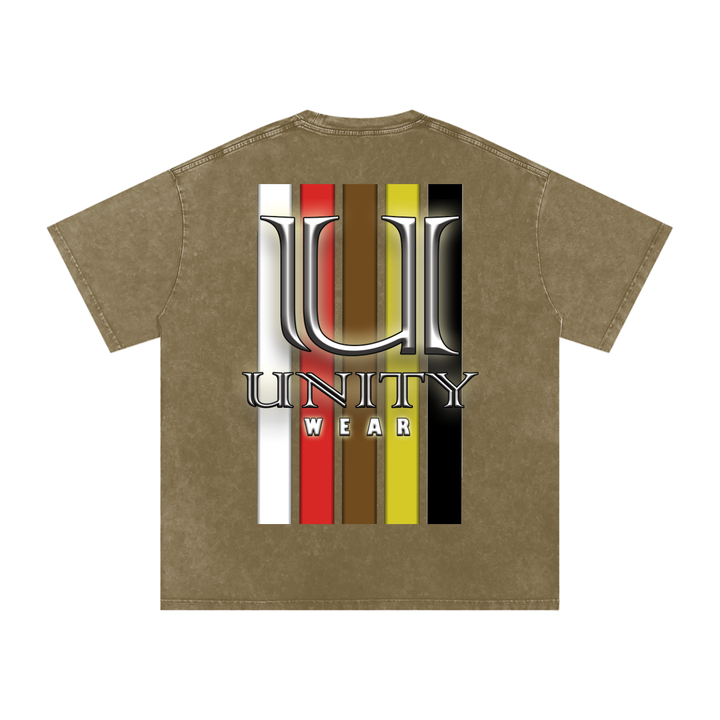 Stripes of Unity Acid Wash Oversize T-Shirt - 250 GSM