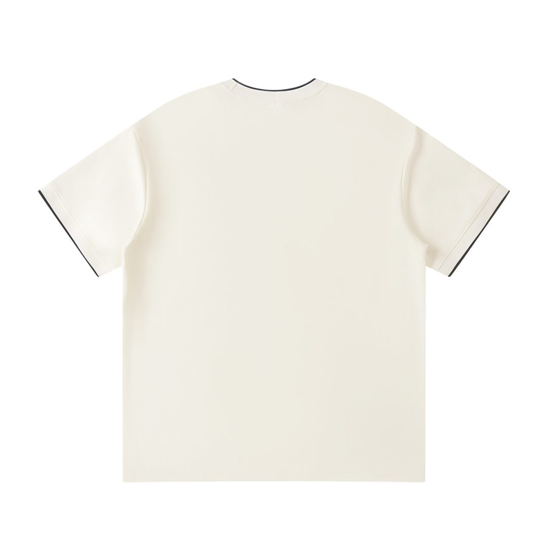 Unity Wear's Unisex White Collar Trim Regular Fit T-Shirt