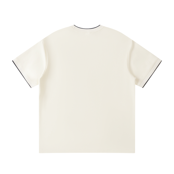 Unity Wear's Unisex White Collar Trim Regular Fit T-Shirt