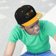 Unity Wear Unisex Black Cap with Gold Flat Bill Embroiled Design Hat