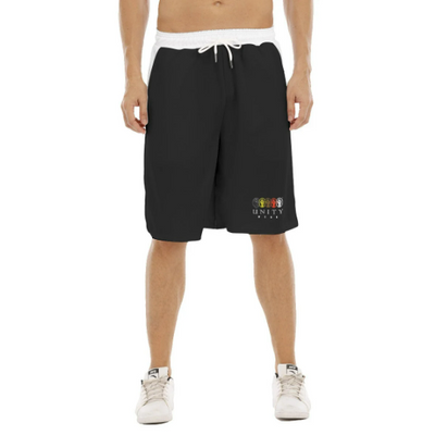 Unity Wear Men's Black Tether Loose Shorts with White Waistband