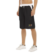 Unity Wear Men's Black Tether Loose Shorts with White Waistband
