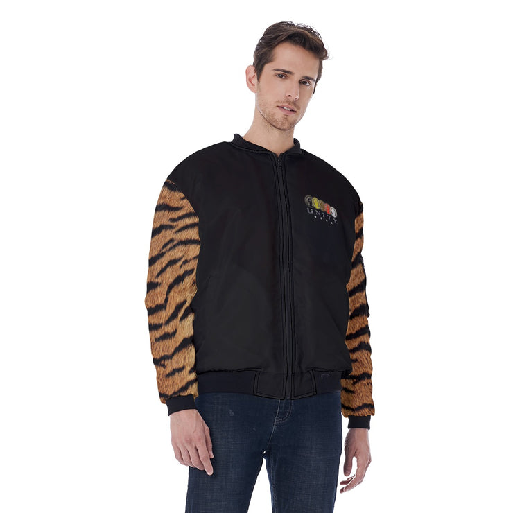 Unity Wear Tiger Men's Bomber Jacket with Tiger Printed Sleeves