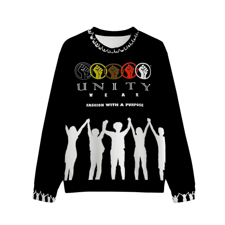 Unity Wear Shared All-Black with White Print Unisex O-neck Sweatshirt | 310GSM Cotton
