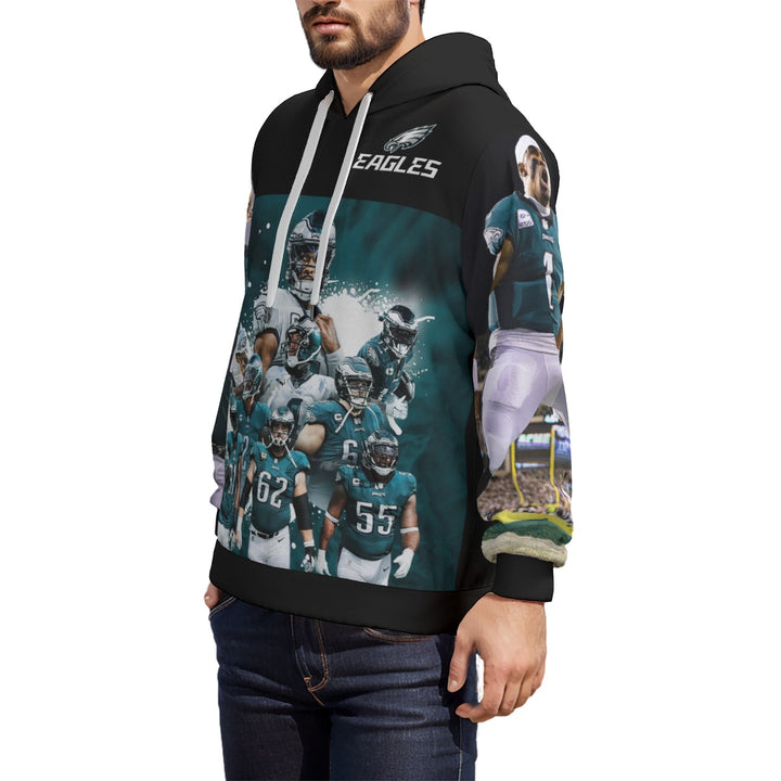 Eagles Team Black Print Unisex Pullover Hoodie | 310GSM Cotton