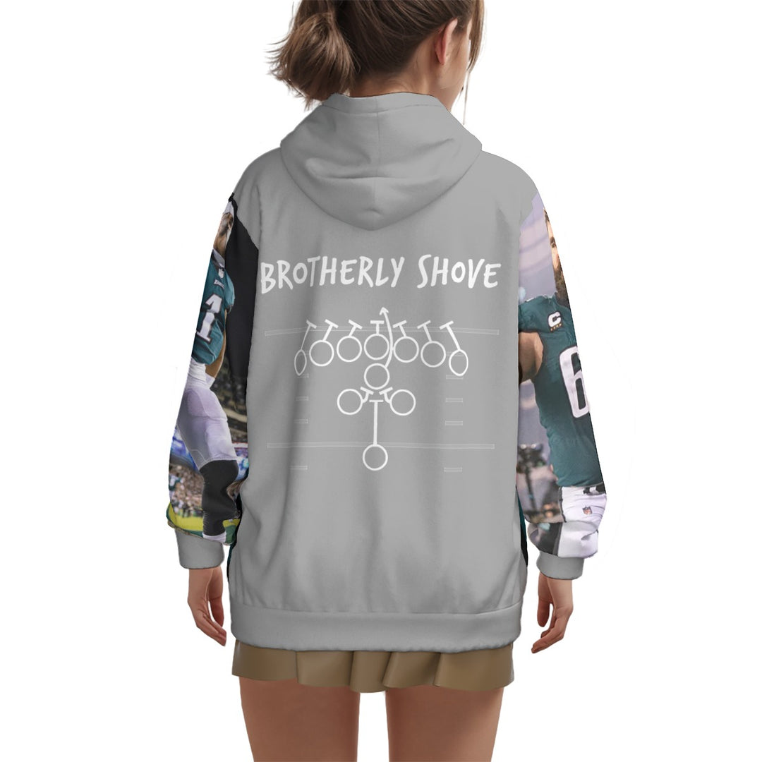 Eagles Team Grey All-Over Print Unisex Pullover Hoodie | 310GSM Cotton