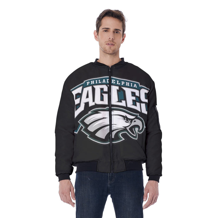 New School Eagles Black Men's Bomber Jacket