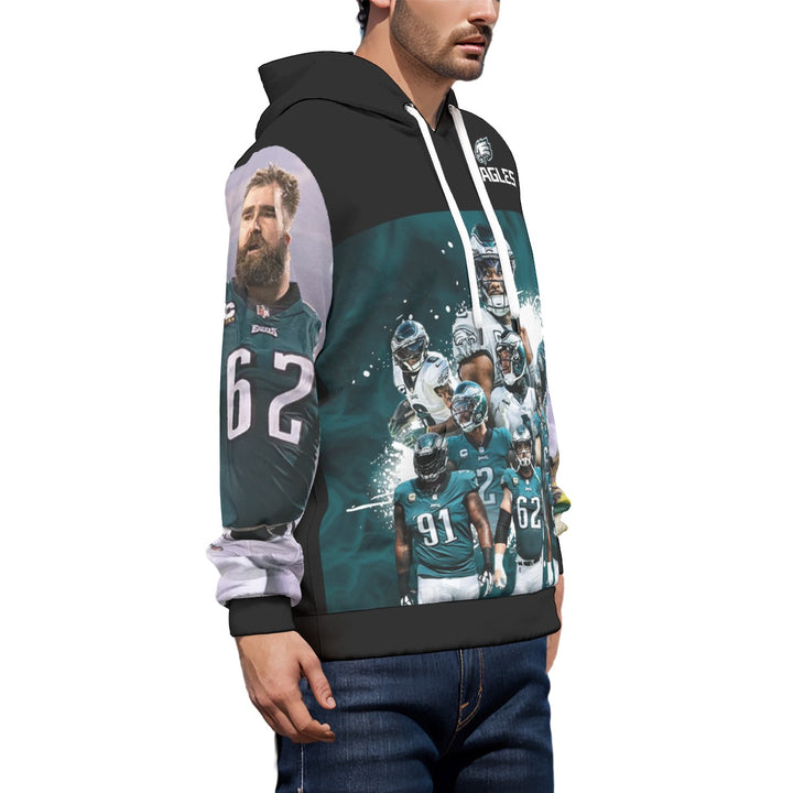 Eagles Team Black Print Unisex Pullover Hoodie | 310GSM Cotton