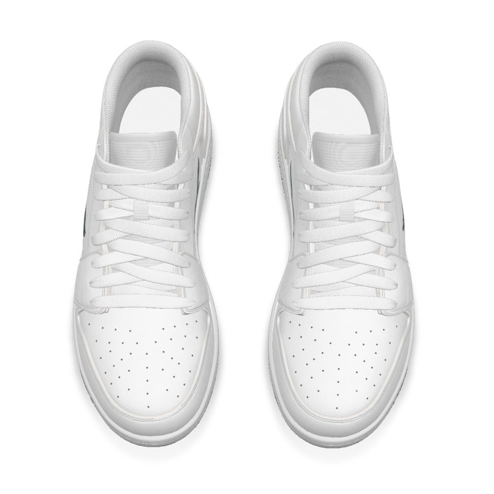 Old School All-White Eagles Synthetic Leather Stitching Low-Top Shoes