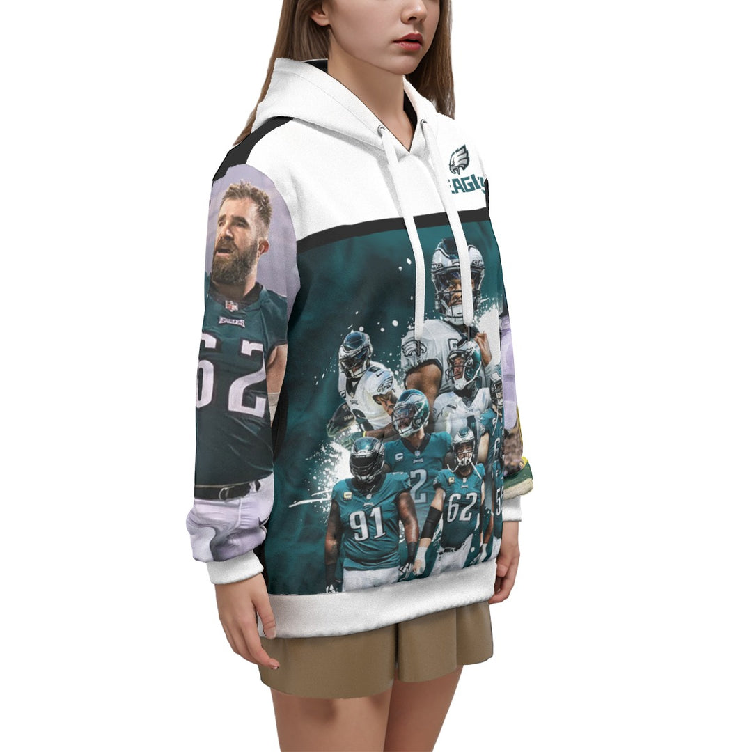 Eagles Team White Unisex Pullover Hoodie | 310GSM Cotton