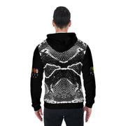 Unity Wear Men's Black Boa Print Zip Up Hoodie With Pocket