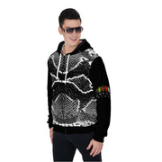 Unity Wear Men's Black Boa Print Zip Up Hoodie With Pocket