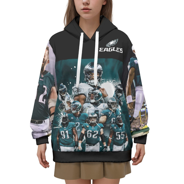 Eagles Team Black Print Unisex Pullover Hoodie | 310GSM Cotton