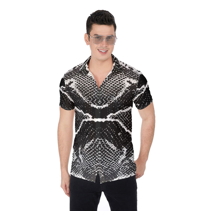 Unity Wear Men's Black Boa Print Men's Button-Up Shirt