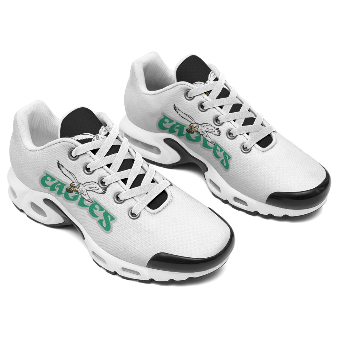 Eagles White Men's / Unisex Air Cushion All-Sport Sneakers with Black Tongue