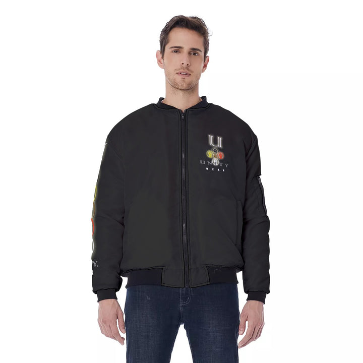 Unity Wear Cross Men's Black Bomber Jacket