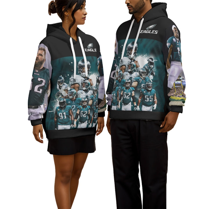Eagles Team Black Print Unisex Pullover Hoodie | 310GSM Cotton