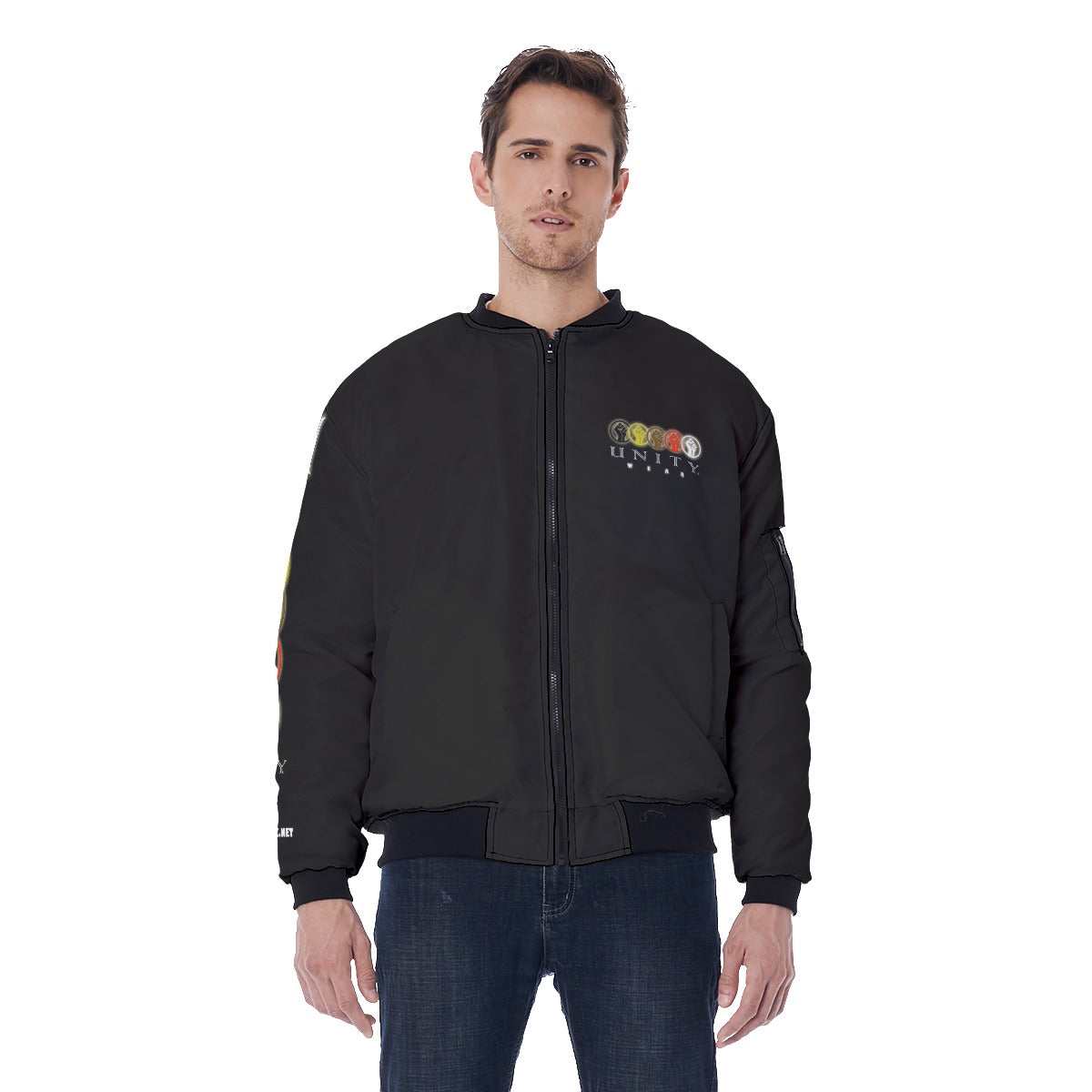 Unity Wear Men's Back Bomber Jacket – UnityWearLLC.Com