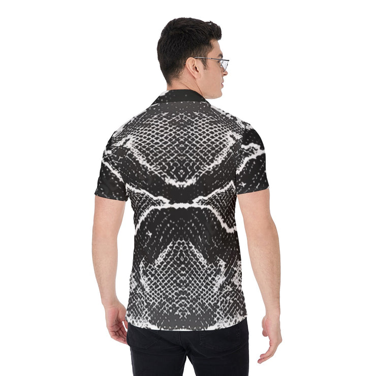 Unity Wear Men's Black Boa Print Men's Button-Up Shirt