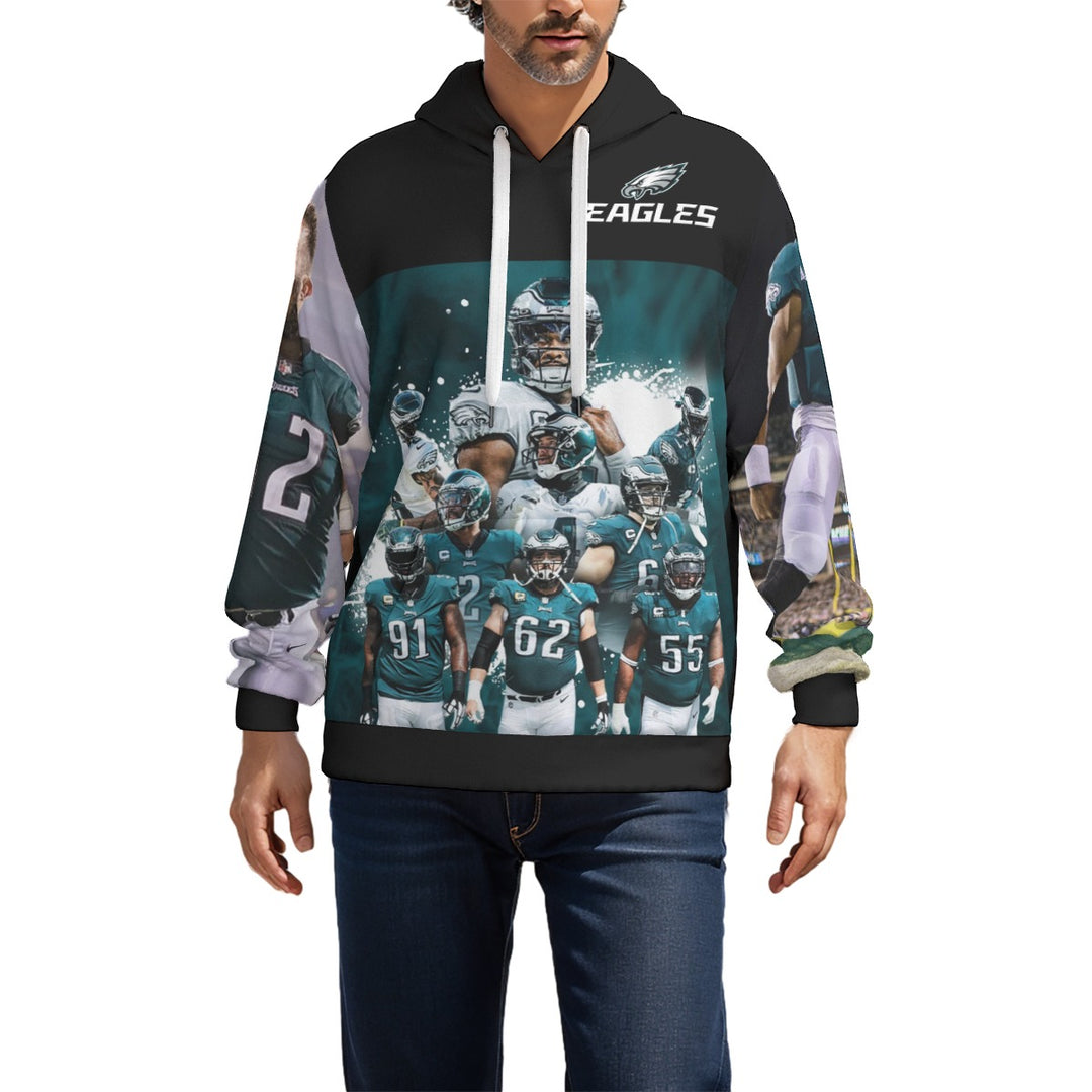 Eagles Team Black Print Unisex Pullover Hoodie | 310GSM Cotton