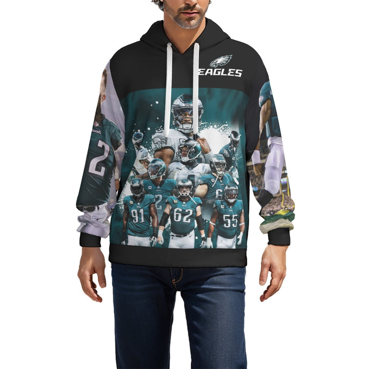 Eagles Team Black Print Unisex Pullover Hoodie | 310GSM Cotton