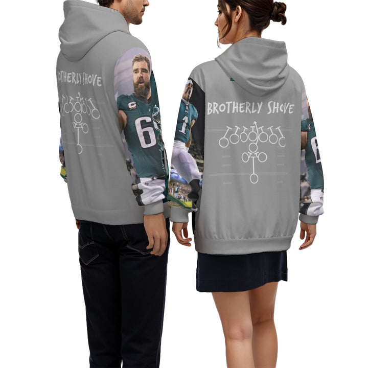 Eagles Team Grey All-Over Print Unisex Pullover Hoodie | 310GSM Cotton