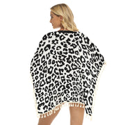 Unity Wear White Cheetah Women's Square Fringed Shawl