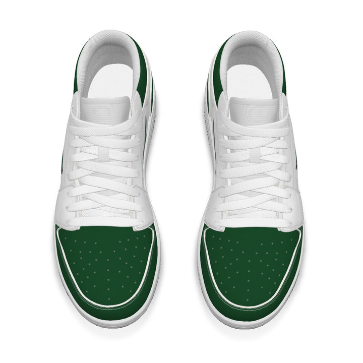 Old School Kelly Green and White Eagles Synthetic Leather Stitching Low-Top Shoes