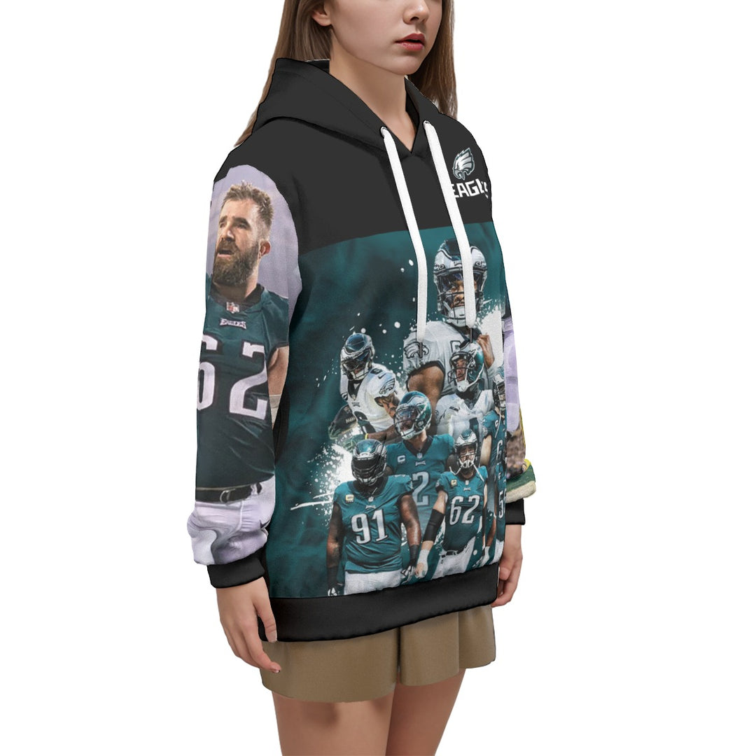 Eagles Team Black Print Unisex Pullover Hoodie | 310GSM Cotton